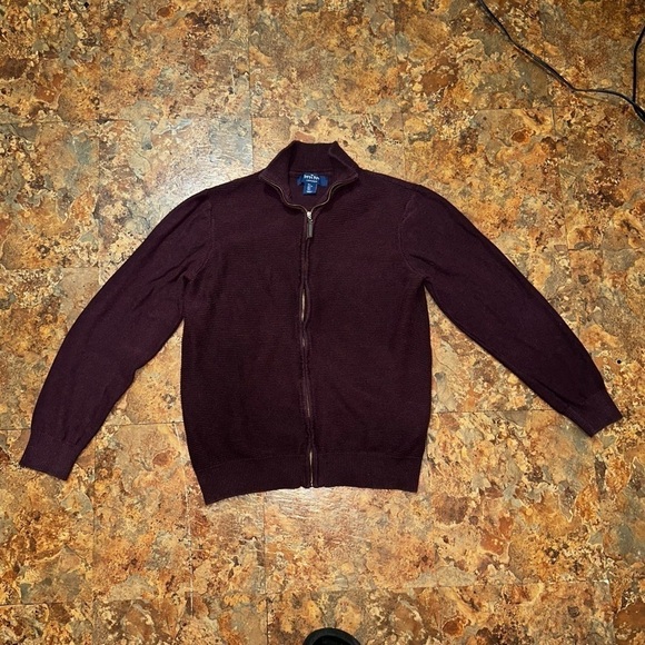 Savile Row Company London Full Zip Sweater Jacket Men’s Size Large Plum Purple - Picture 9 of 9